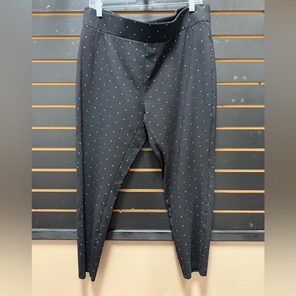Philosophy Black Stud Dot Pull On Stretch Pants Plus Size 2X